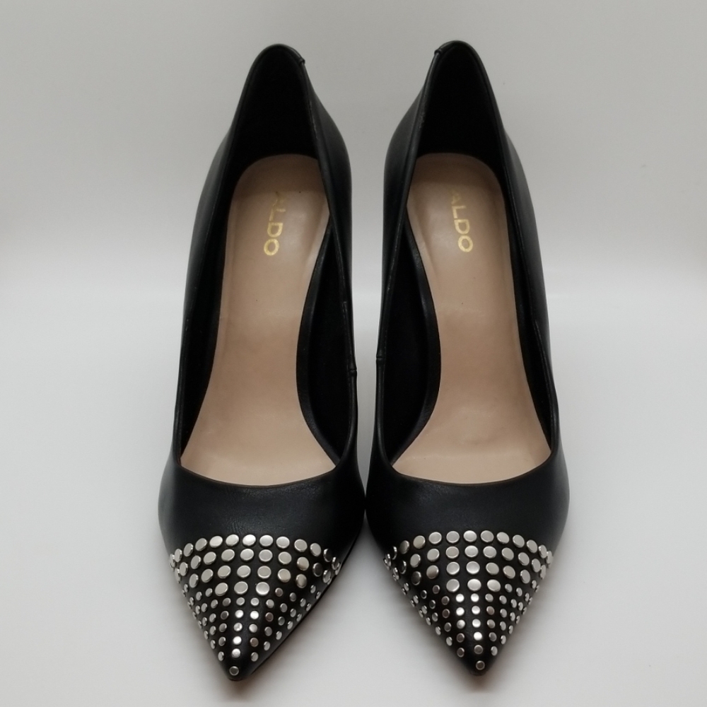 Aldo black and silver heels